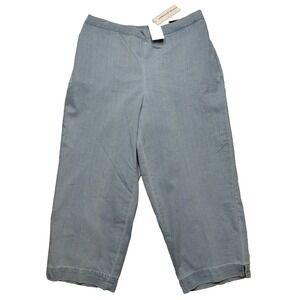 Alfred Dunner Classics Womens 8 Light Wash Pull On Denim Capri Pants NEW